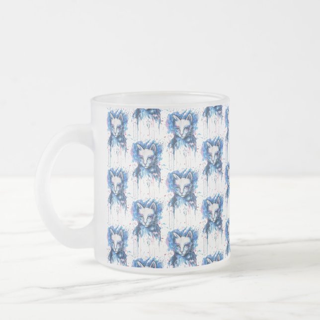 Caneca De Café Vidro Jateado Gatinha (Esquerda)