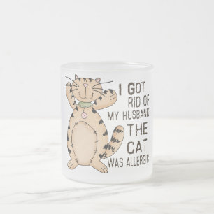 Caneca De Café Vidro Jateado Gato alérgico