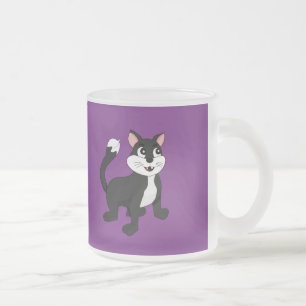 Caneca De Café Vidro Jateado Gato de animação bonito