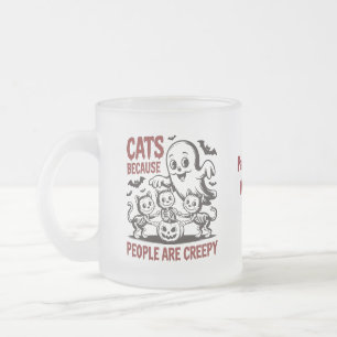 Caneca De Café Vidro Jateado Gato de Halloween Personalizado Divertido