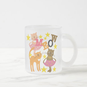 Caneca De Café Vidro Jateado Gatos Dançantes