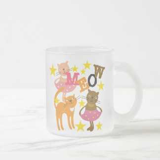 Caneca De Café Vidro Jateado Gatos Dançantes