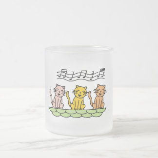 Caneca De Café Vidro Jateado Gatos do canto camiseta e presentes