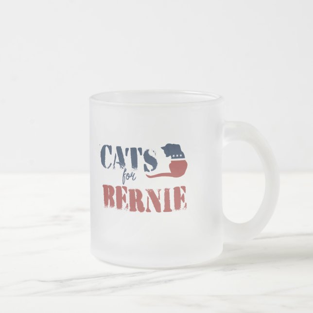 Caneca De Café Vidro Jateado Gatos para Bernie (Direita)
