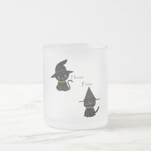 Caneca De Café Vidro Jateado Gatos Pretos do Pocus do Hocus