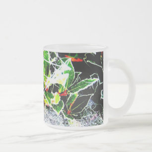 Caneca De Café Vidro Jateado geada coberta de sagras e bagas