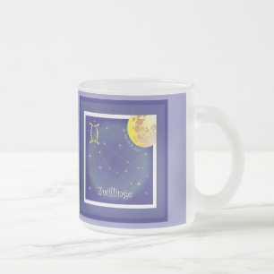 Caneca De Café Vidro Jateado Gémeos 21. Maio até 21. junho taça