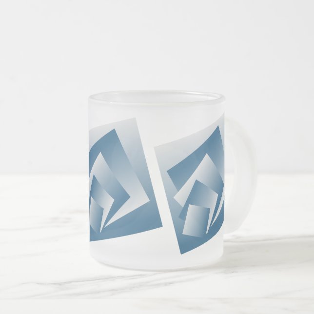 Caneca De Café Vidro Jateado Geometria azul-teal (Frente Esquerda)