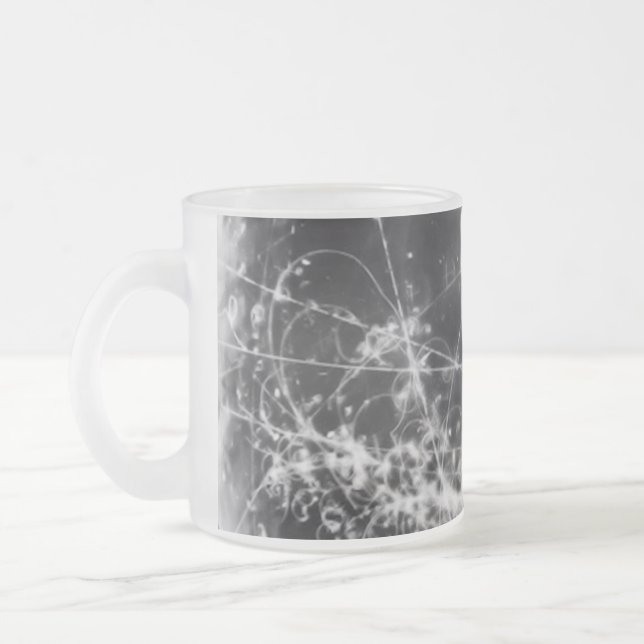 Caneca De Café Vidro Jateado Geometria de Gallifreyan no preto (Esquerda)