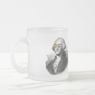 Caneca De Café Vidro Jateado George Washington Pride