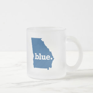 CANECA DE CAFÉ VIDRO JATEADO GEÓRGIA ESTADO AZUL