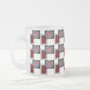CANECA DE CAFÉ VIDRO JATEADO GIFT ESPECIALMENTE PAI_ROSA_BLACK_RED_