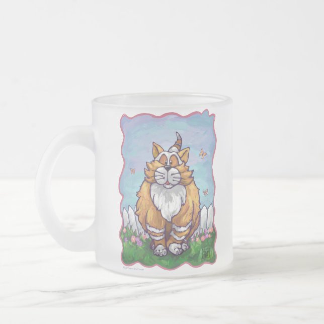 Caneca De Café Vidro Jateado Ginger Cat. Cabeças e Caudas (Esquerda)