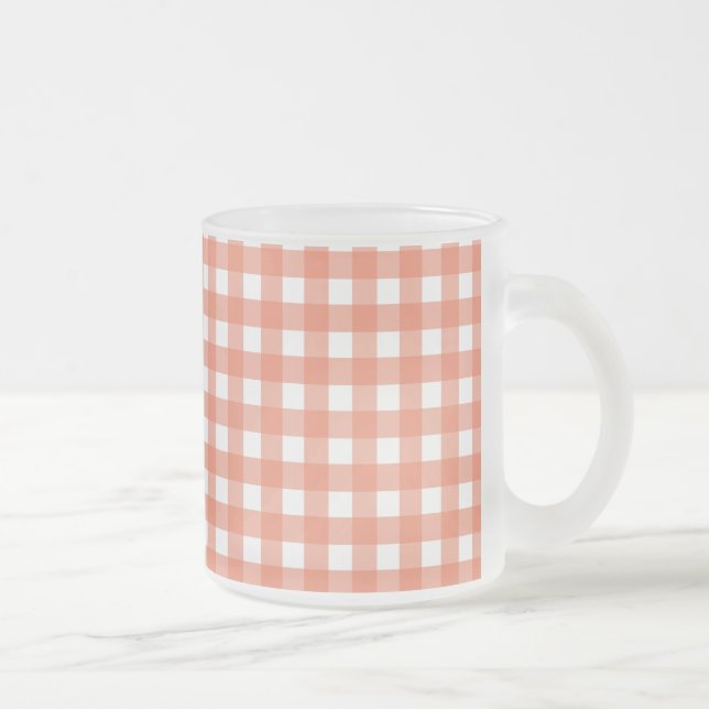 Caneca De Café Vidro Jateado Gingham laranja (Direita)