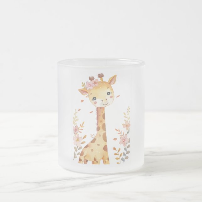 Caneca De Café Vidro Jateado "Giraffe Glass Mug" (Centro)