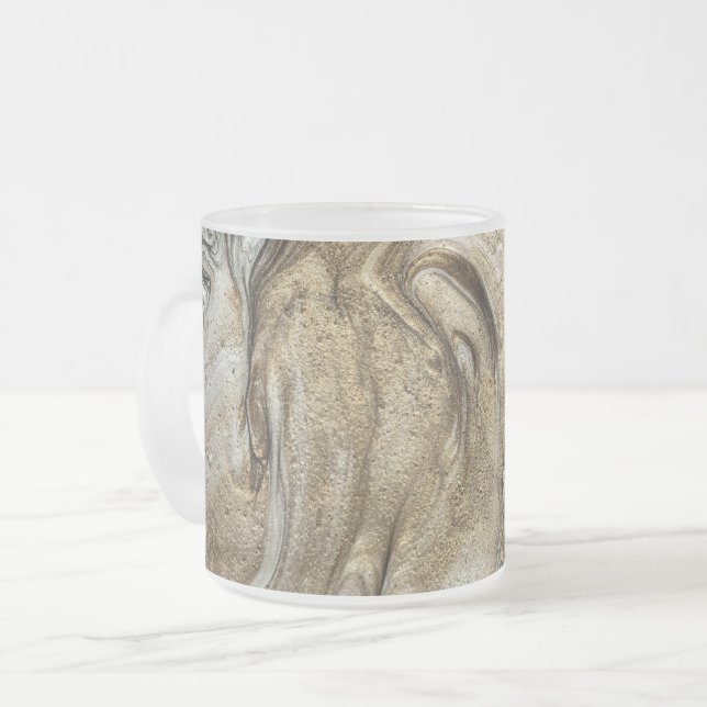 Caneca De Café Vidro Jateado glamour 003 cores marrons líquidas (Frente Esquerda)