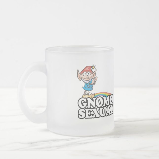 Caneca De Café Vidro Jateado Gnomossexual (Esquerda)