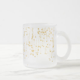 Caneca De Café Vidro Jateado Golden Stars -Custom Your Color-