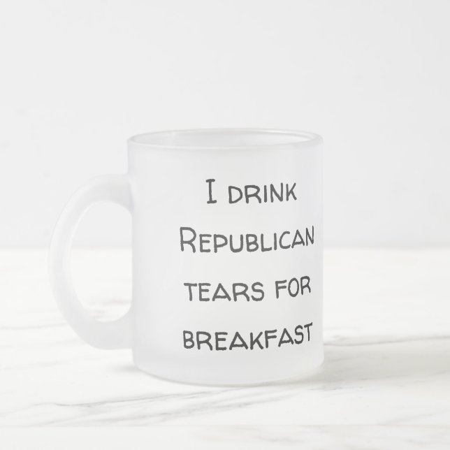 Caneca De Café Vidro Jateado GOP Tear Trime (Esquerda)