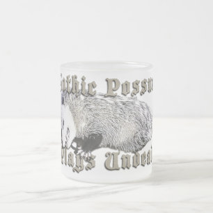 Caneca De Café Vidro Jateado Gothic Possum Joga Sem Morte