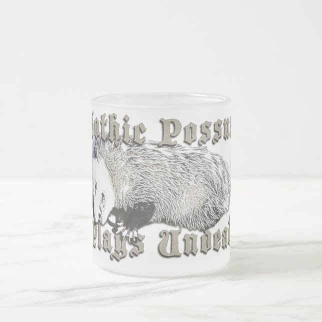 Caneca De Café Vidro Jateado Gothic Possum Joga Sem Morte (Centro)