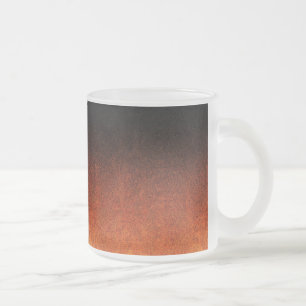 Caneca De Café Vidro Jateado Gradação da Brilhante Laranja e Preta
