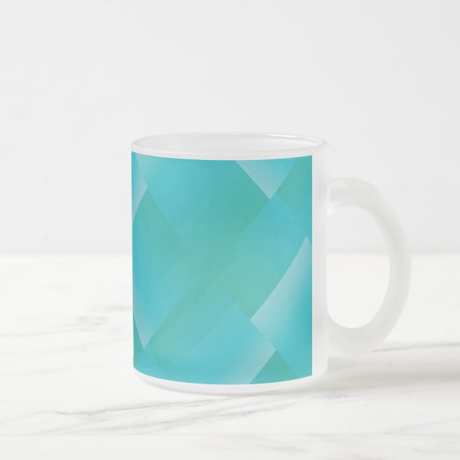 Caneca De Café Vidro Jateado Gradiente de Turquesa de Verão (Direita)