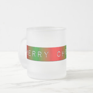Caneca De Café Vidro Jateado Gradiente Feliz de Natal