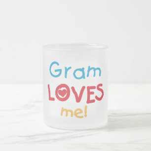 Caneca De Café Vidro Jateado Gram me ama T-shirts e presentes