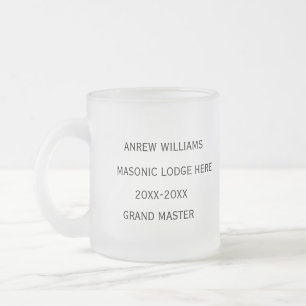 Caneca De Café Vidro Jateado Grande mestre Freemason Masonic Gifts