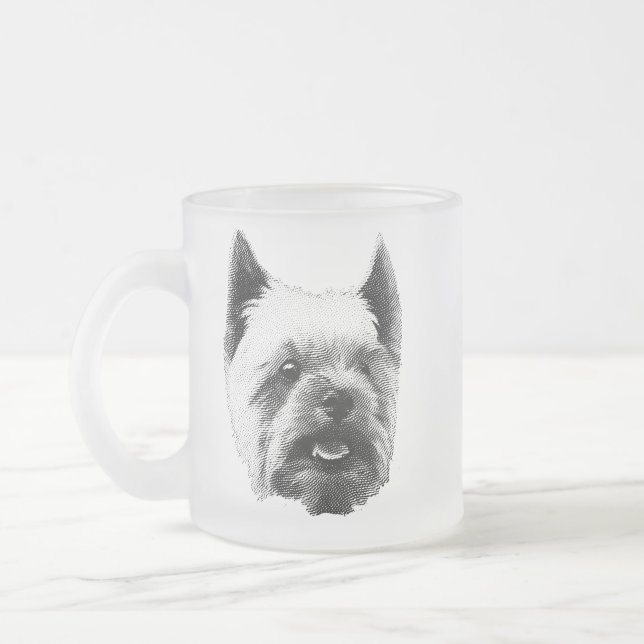 Caneca De Café Vidro Jateado Grave Yorkshire Terrier (Esquerda)