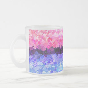 Caneca De Café Vidro Jateado Groovy Boho Quirky Retro Floral Orgulho Omnissexua