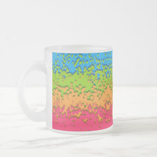 Caneca De Café Vidro Jateado Groovy Retro Bubble Trippy Funky Panromtic Pride