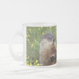 Caneca De Café Vidro Jateado Groundhog Pose Mug