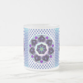 Caneca De Café Vidro Jateado Guarda-chuva e corações roxos .7