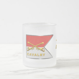 Caneca De Café Vidro Jateado Guidão de Cavalaria Sabres Cruzados