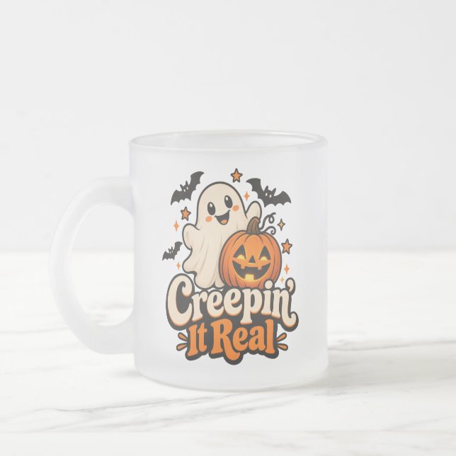 Caneca De Café Vidro Jateado Halloween (Esquerda)