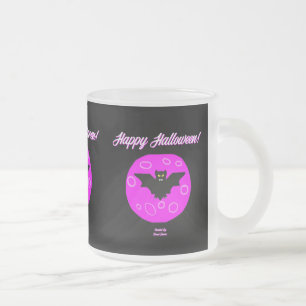 Caneca De Café Vidro Jateado Halloween Bat Small Fosco Glass Mug