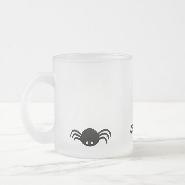Caneca De Café Vidro Jateado Halloween Spider Web (Esquerda)