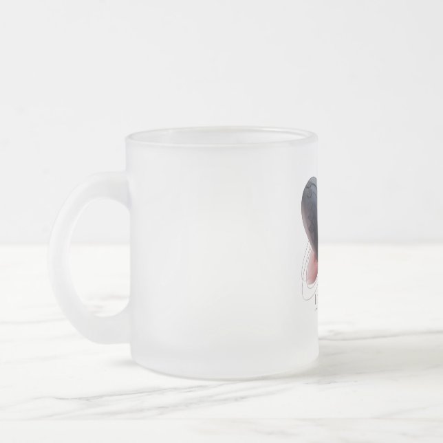 Caneca De Café Vidro Jateado Heartbeat Love Mug (Esquerda)