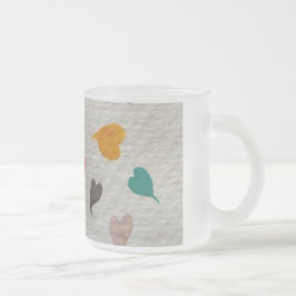 Caneca De Café Vidro Jateado Hearts water color coffee mug