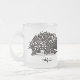 Caneca De Café Vidro Jateado Hedida bonita com ilustração de desenho animado de