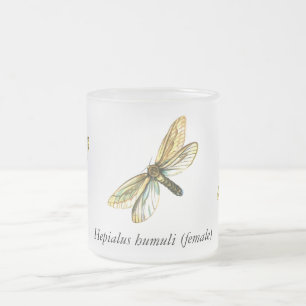 Caneca De Café Vidro Jateado Hepialus humuli - Ghost Moth ou Ghost Swift