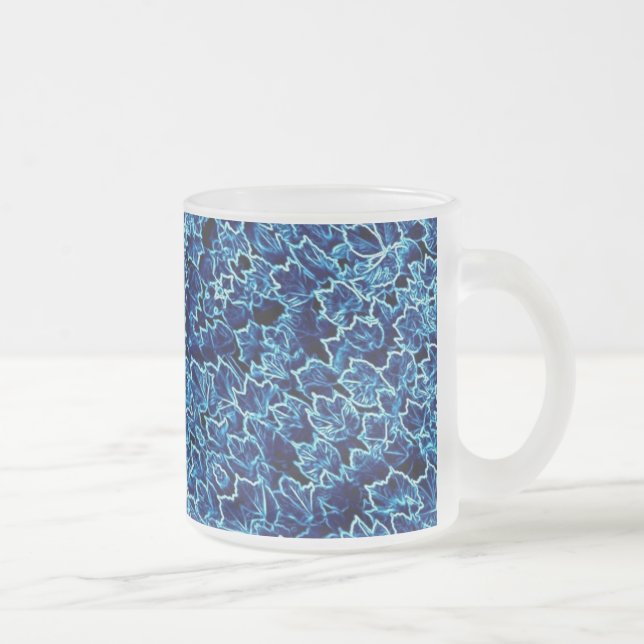 Caneca De Café Vidro Jateado Hera Gélida Azul Ivy Cool (Direita)
