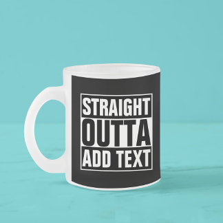 Caneca De Café Vidro Jateado HETERO OUTTA - adicione seu texto aqui/crie o seu 