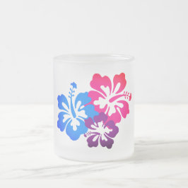 Caneca De Café Vidro Jateado Hibiscus Flower