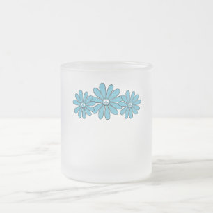 Caneca De Café Vidro Jateado Hippie - Sinal de Paz - Aqua Flor