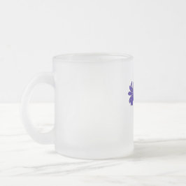 Caneca De Café Vidro Jateado Hippie - Sinal de Paz Flor Potência Aqua Roxo