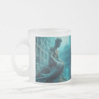 Caneca De Café Vidro Jateado Homem-peixe