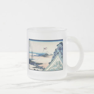 Caneca De Café Vidro Jateado Honganji Temple Vista do Monte Fuji - Corte Japonê